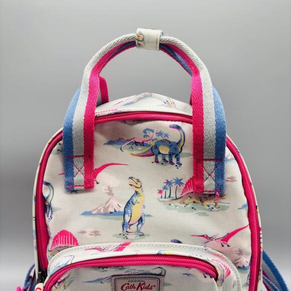 Cath Kidston Bag Kids Small Cream Pink Backpack Dinosaur Print Toddler School - Picture 2 of 9